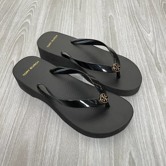 Tory Burch Shoes - Tory Burch Wedge Platform  Flip Flops Sandal Black